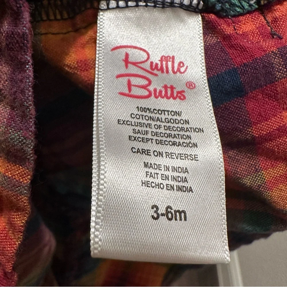 EUC Ruffle Butts Ruffle Henley Tiered Dress 3-6 months Rainbow Colorful